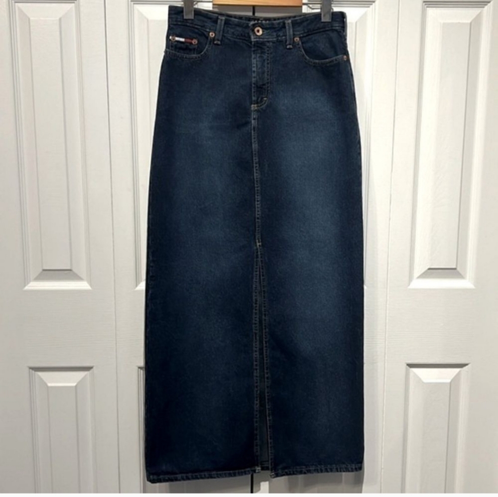 Vintage Y2K Tommy Hilfiger Denim Maxi Skirt Sz 3 (fits larger)